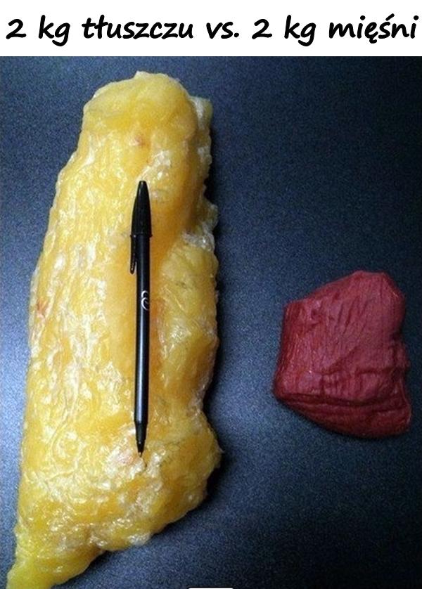 2 kg tłuszczu vs. 2 kg mięśni