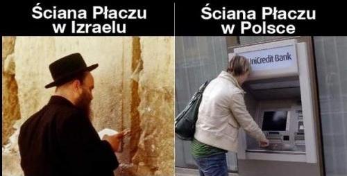 Ściana Płaczu w Izraelu vs. ściana Płaczu w Polsce