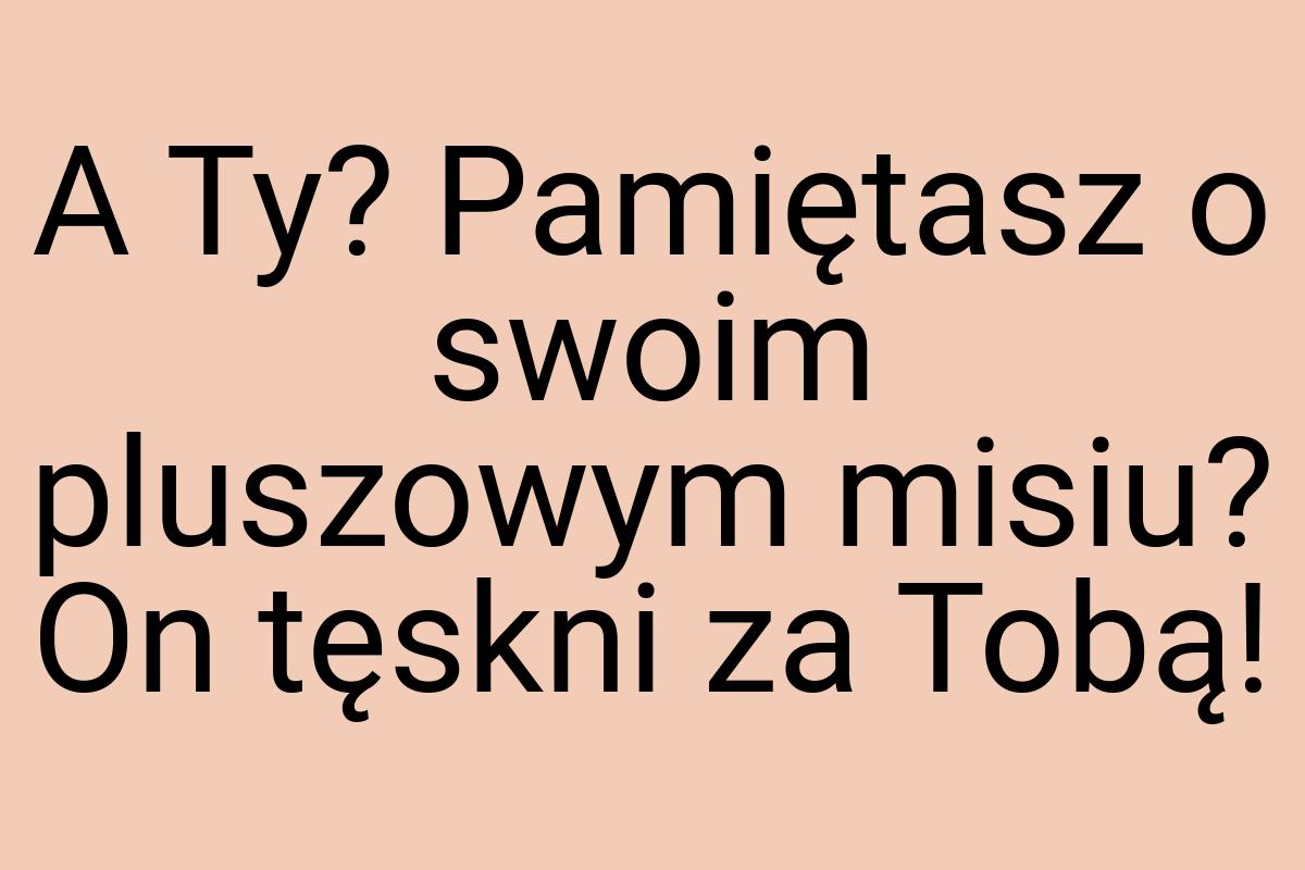 A Ty? Pamiętasz o swoim pluszowym misiu? On tęskni za Tobą