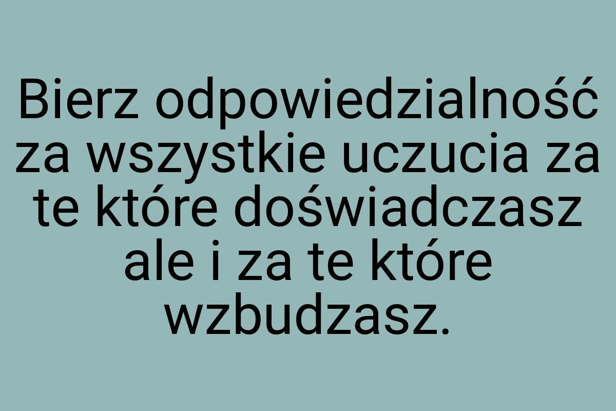 Bierz odpowiedzialność za wszystkie uczucia za te które