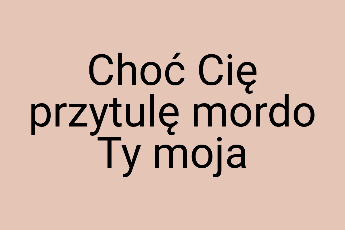 Choć Cię przytulę mordo Ty moja