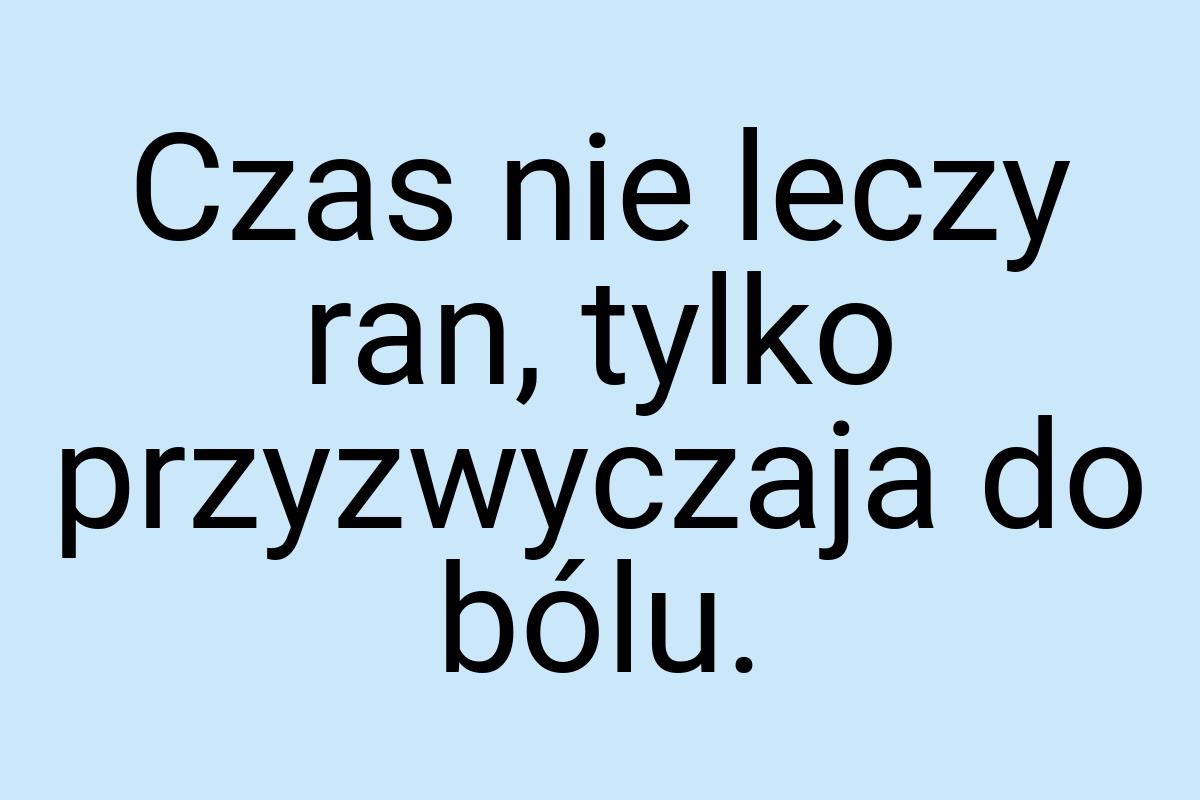 Czas nie leczy ran, tylko przyzwyczaja do bólu