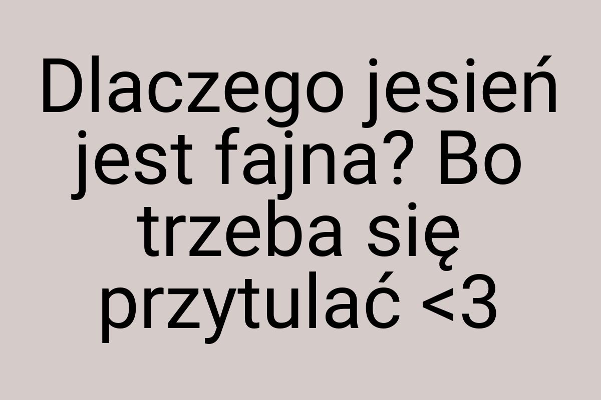 Dlaczego jesień jest fajna? Bo trzeba się przytulać