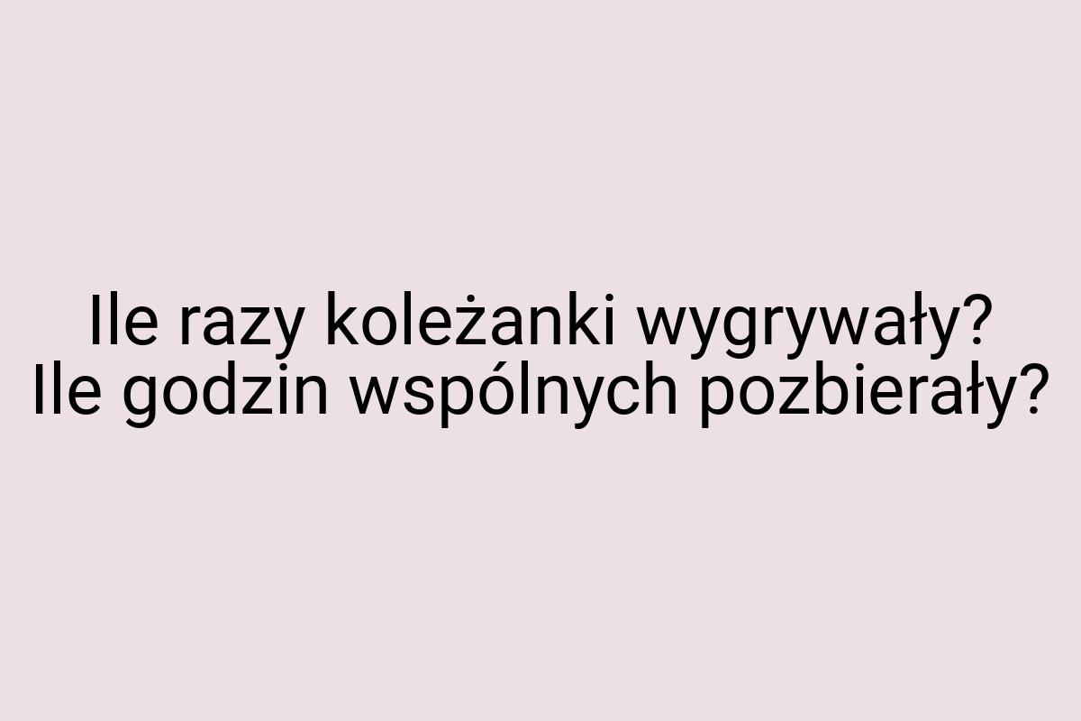 Ile razy koleżanki wygrywały? Ile godzin wspólnych