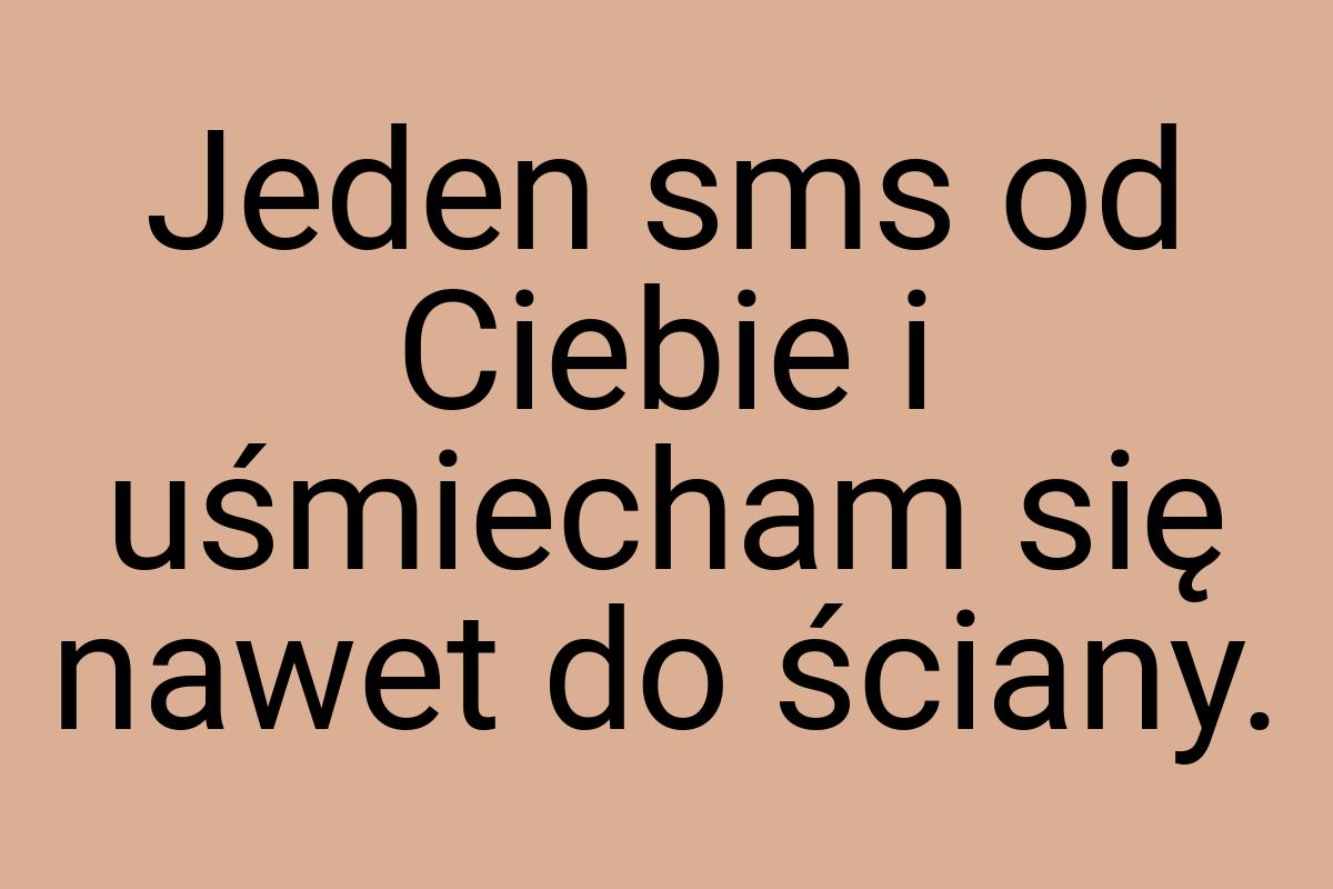 Jeden sms od Ciebie i uśmiecham się nawet do ściany