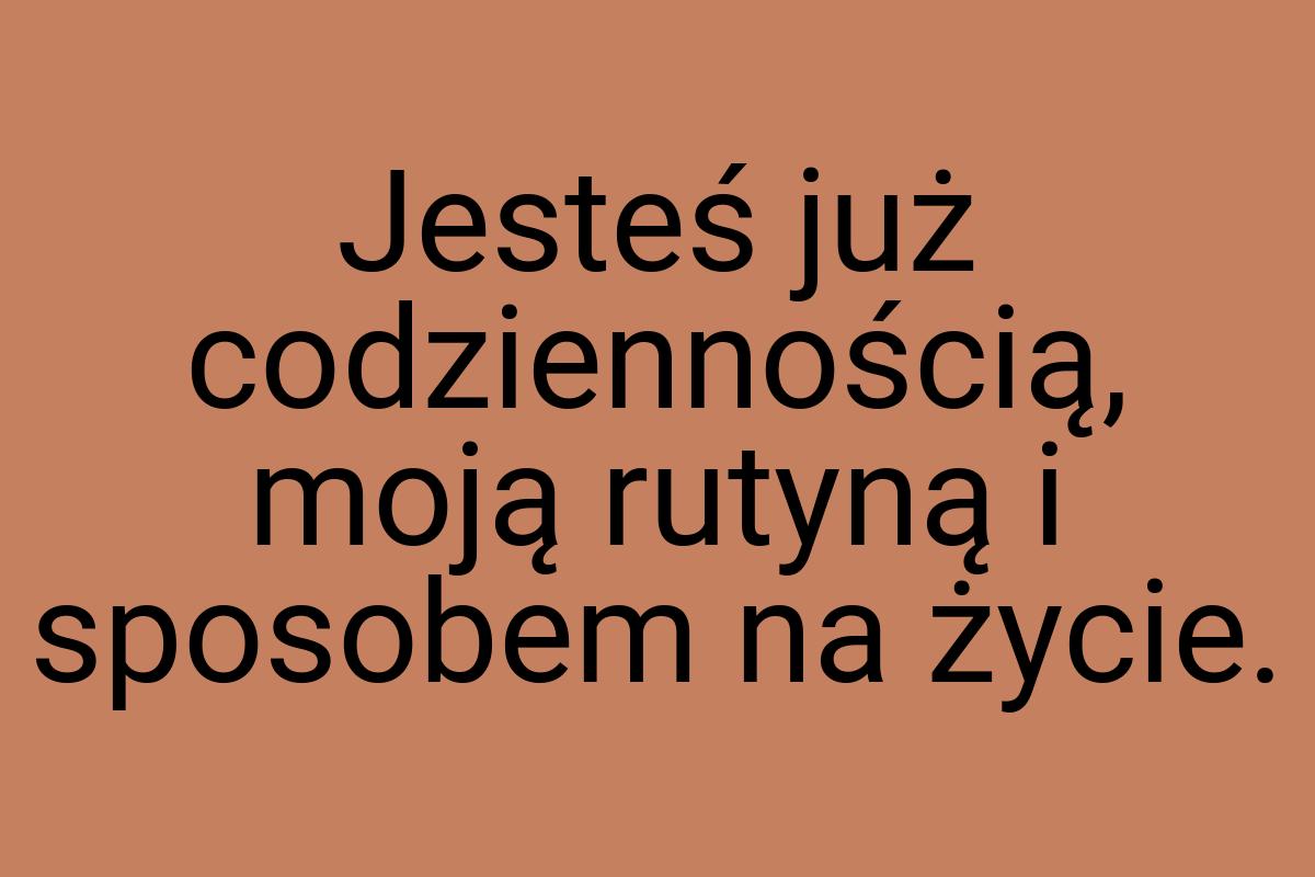 Jesteś już codziennością, moją rutyną i sposobem na życie