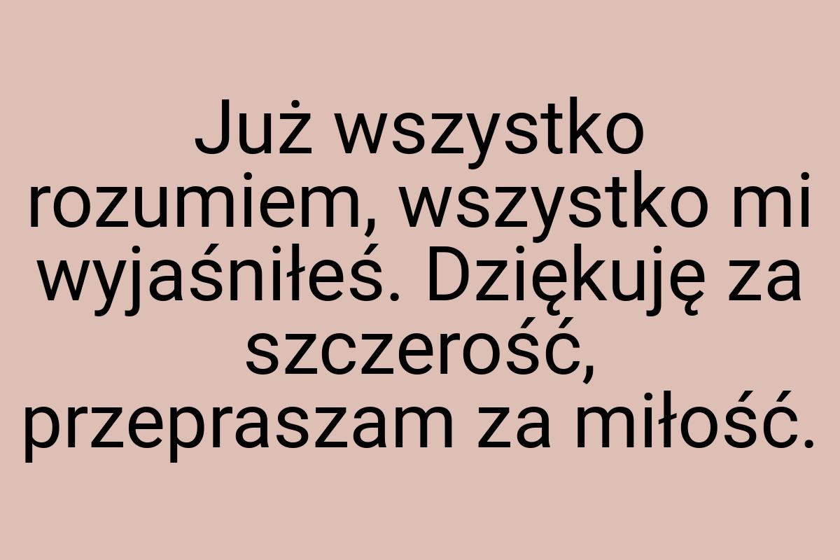 Już wszystko rozumiem, wszystko mi wyjaśniłeś. Dziękuję za