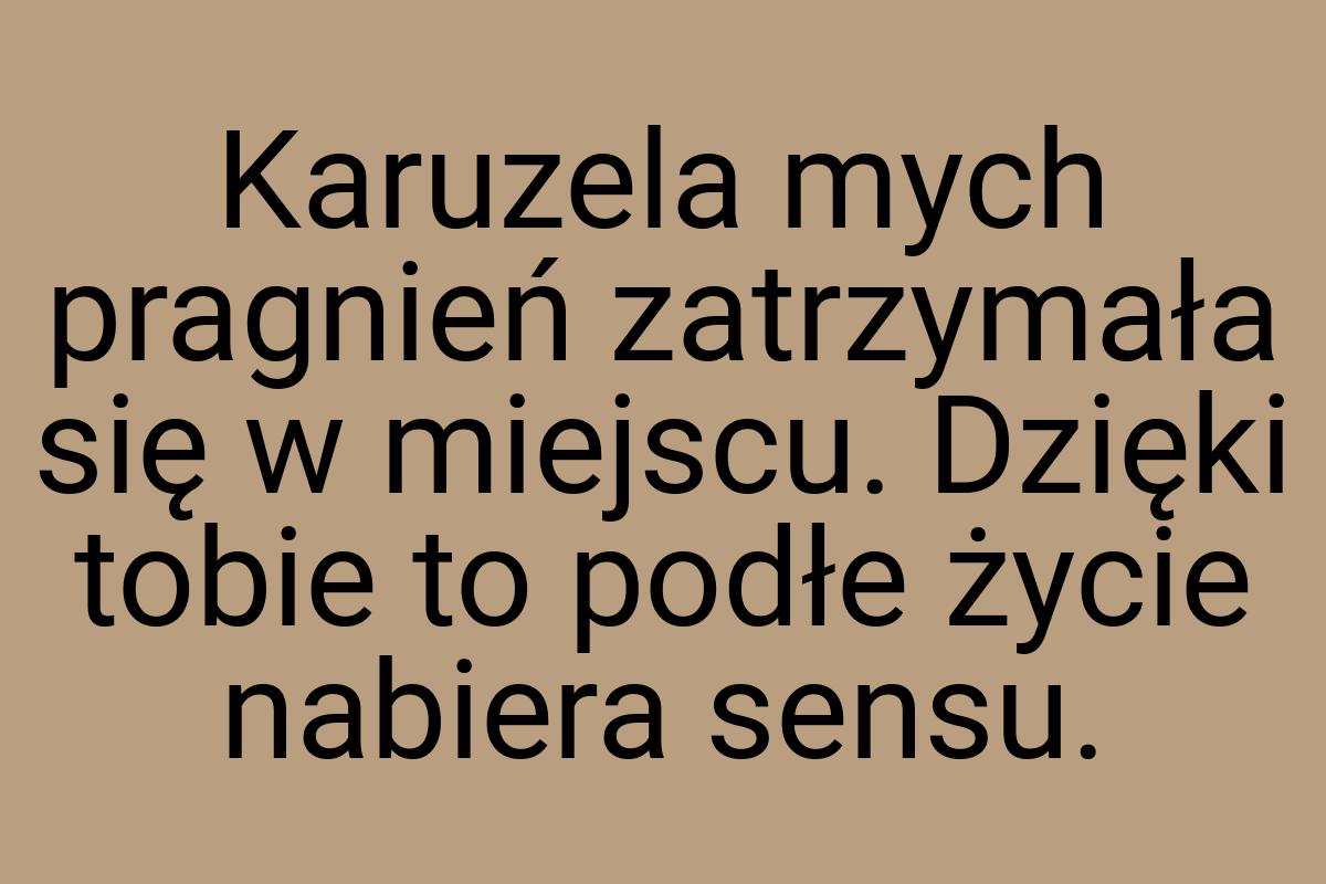 Karuzela mych pragnień zatrzymała się w miejscu. Dzięki
