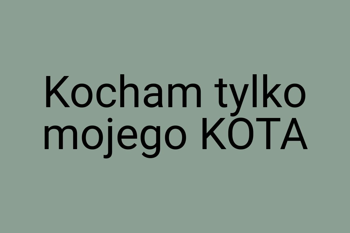 Kocham tylko mojego KOTA