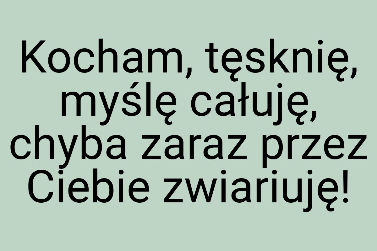 Kocham, tęsknię, myślę całuję, chyba zaraz przez Ciebie