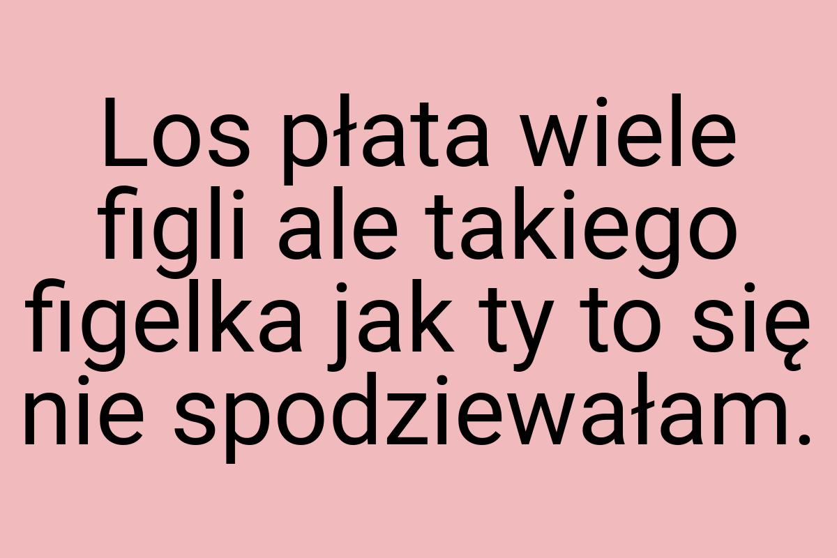 Los płata wiele figli ale takiego figelka jak ty to się nie