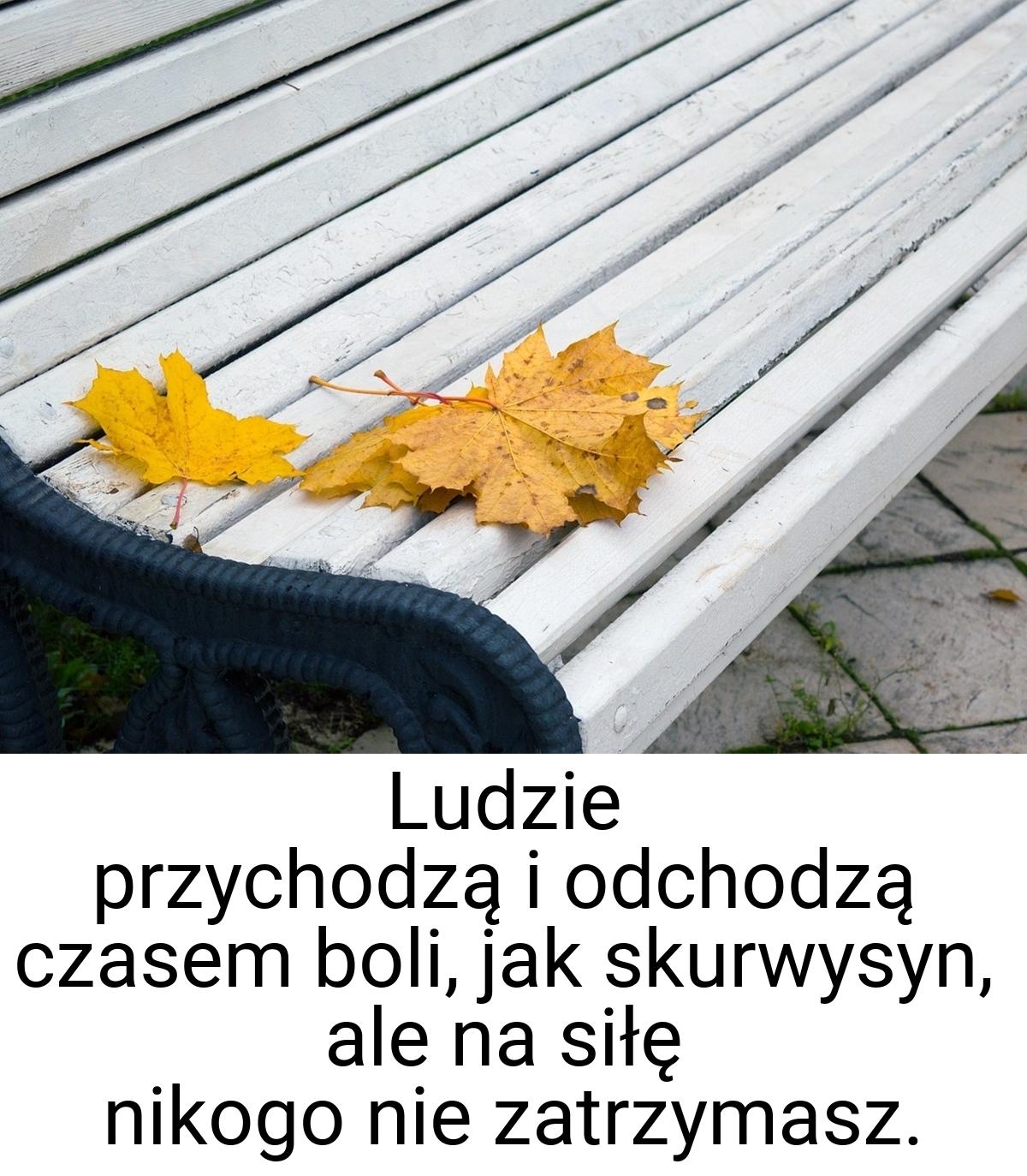 Ludzie przychodzą i odchodzą czasem boli, jak skurwysyn