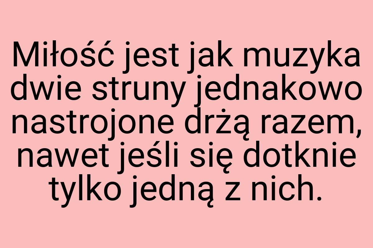 Miłość jest jak muzyka dwie struny jednakowo nastrojone