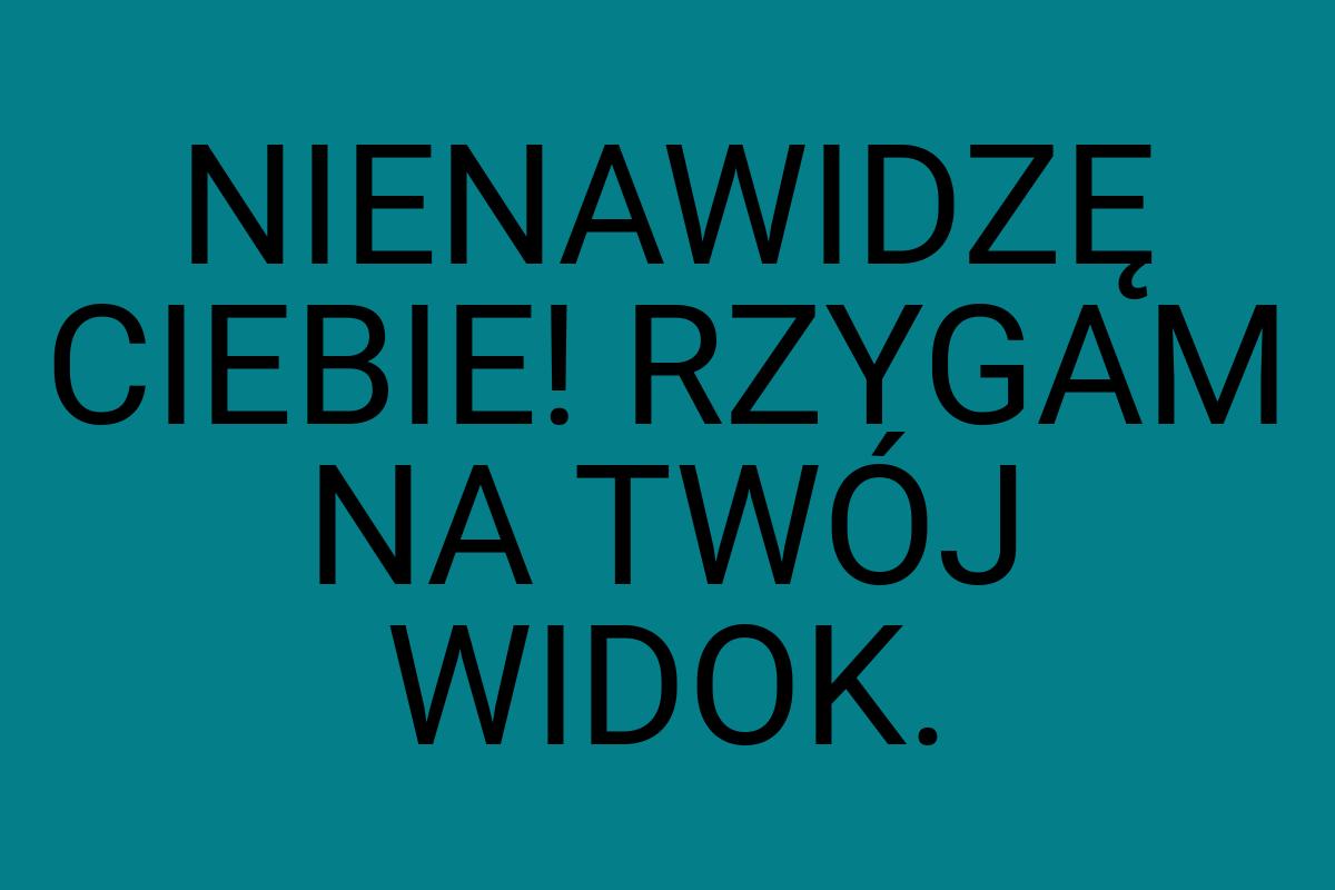 NIENAWIDZĘ CIEBIE! RZYGAM NA TWÓJ WIDOK