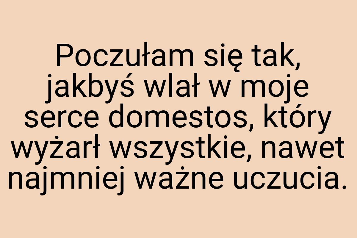 Poczułam się tak, jakbyś wlał w moje serce domestos, który