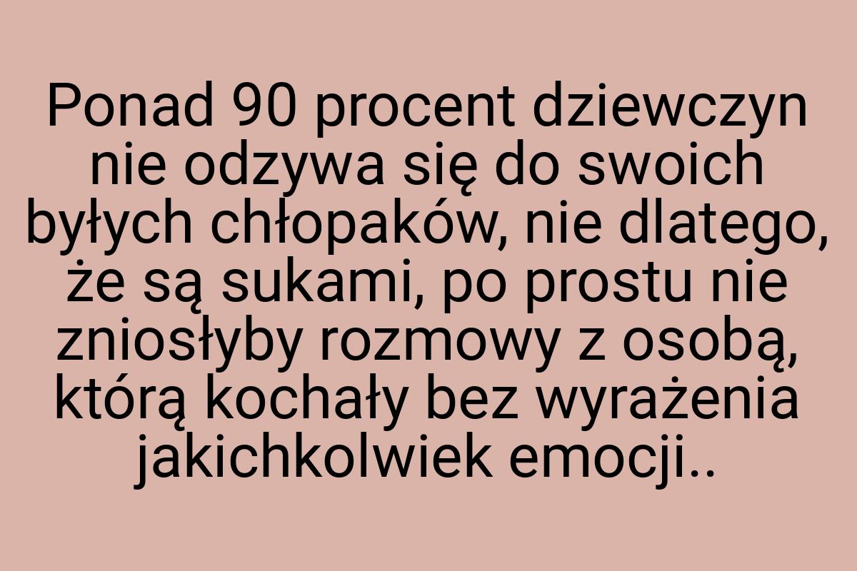 Ponad 90 procent dziewczyn nie odzywa się do swoich byłych