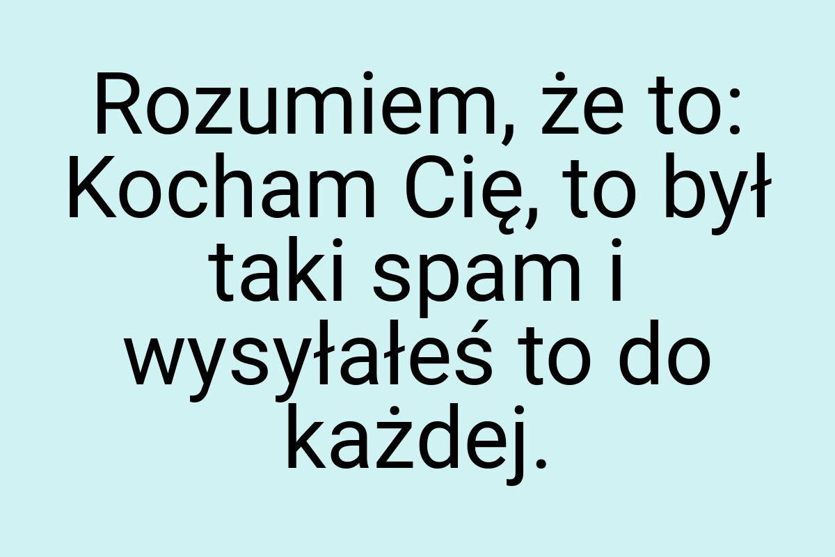 Rozumiem, że to: Kocham Cię, to był taki spam i wysyłałeś