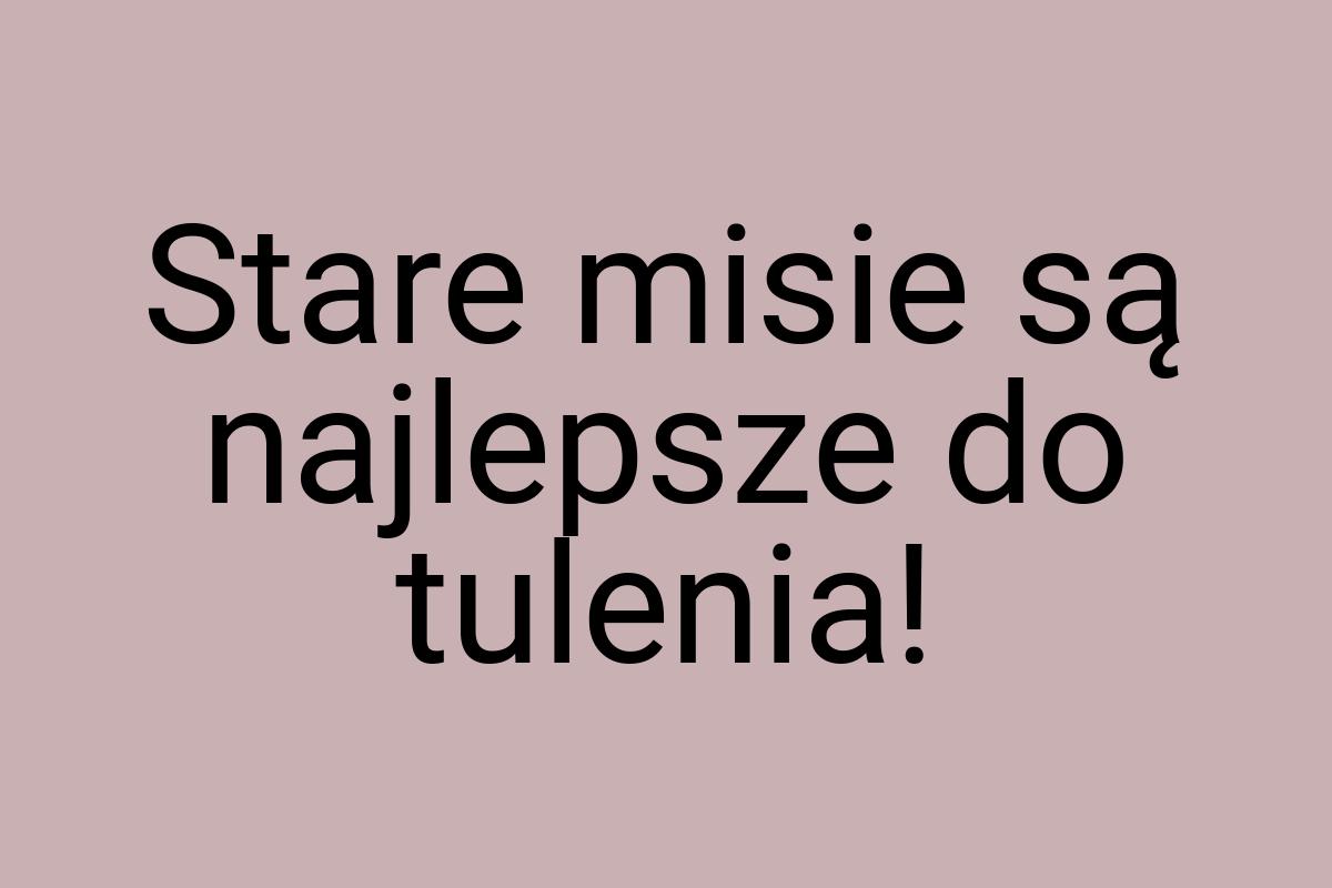 Stare misie są najlepsze do tulenia