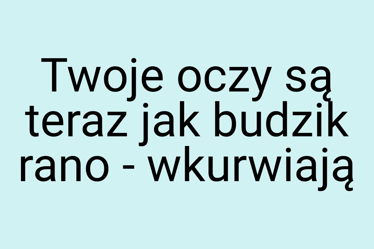 Twoje oczy są teraz jak budzik rano - wkurwiają