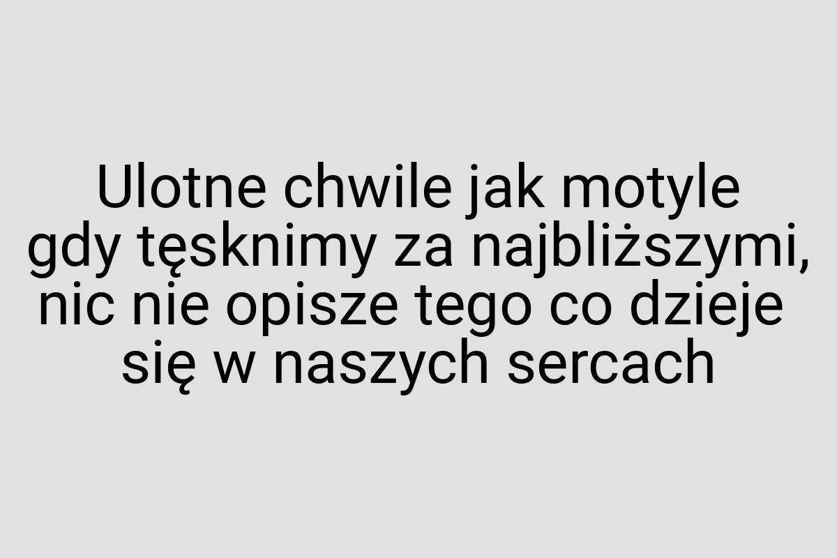 Ulotne chwile jak motyle gdy tęsknimy za najbliższymi, nic