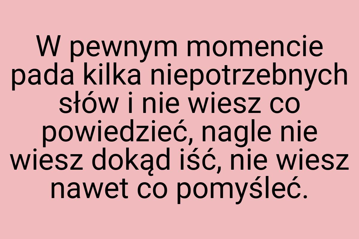 W pewnym momencie pada kilka niepotrzebnych słów i nie