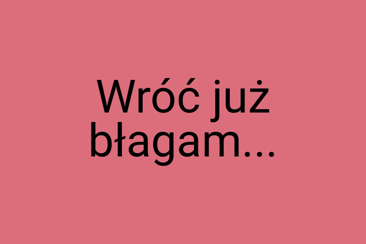 Wróć już błagam