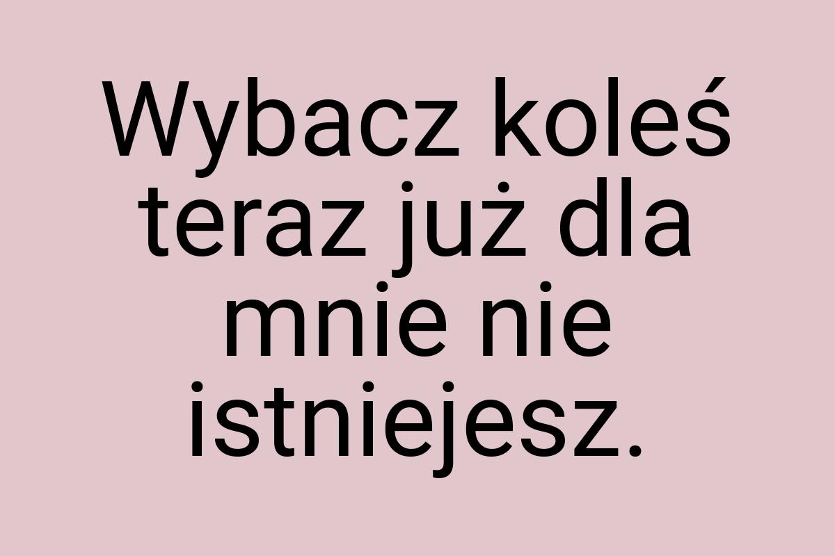 Wybacz koleś teraz już dla mnie nie istniejesz