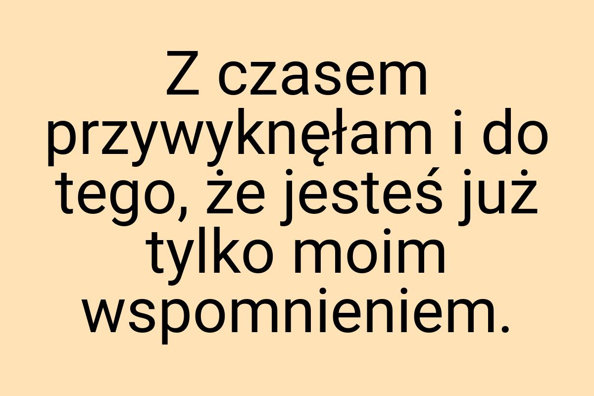 Z czasem przywyknęłam i do tego, że jesteś już tylko moim