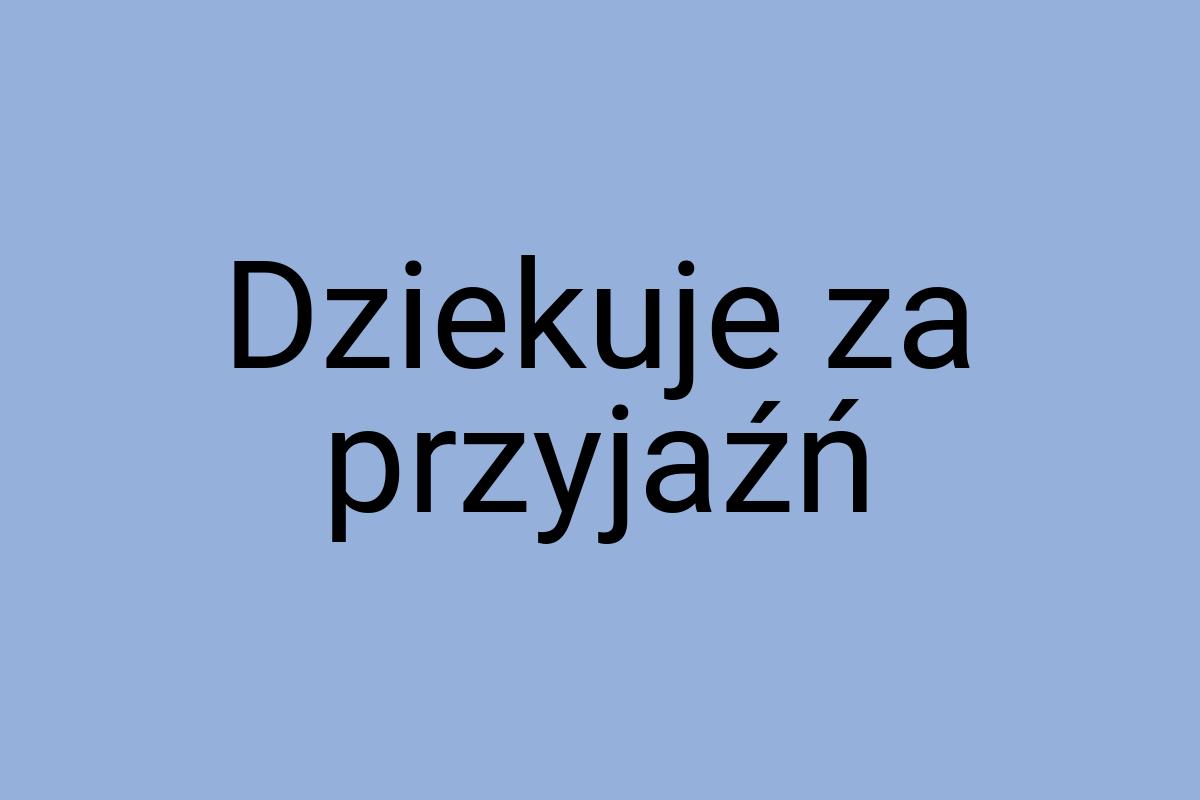 Dziekuje za przyjaźń