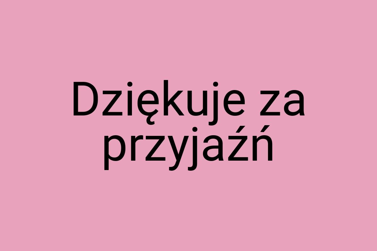 Dziękuje za przyjaźń