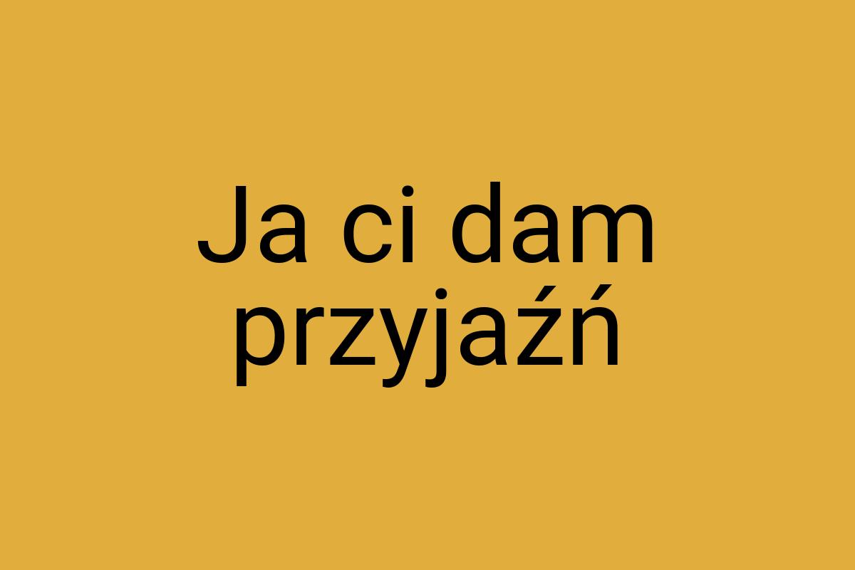 Ja ci dam przyjaźń