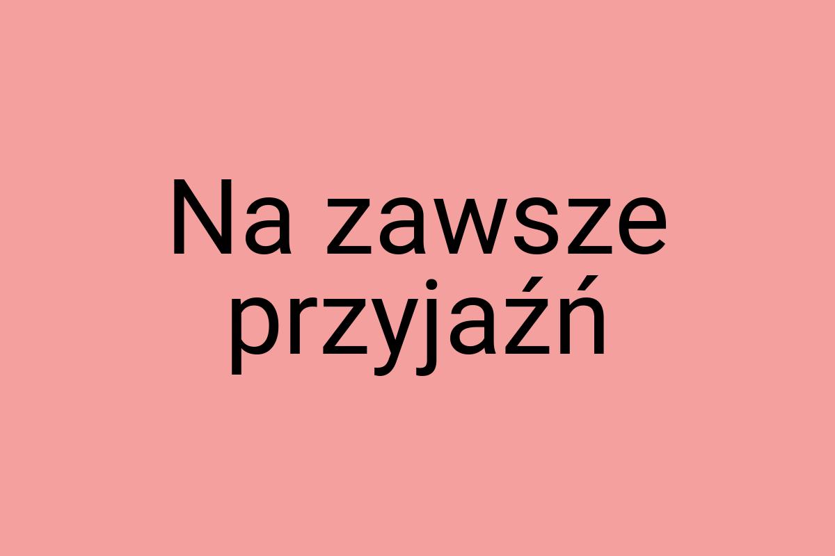 Na zawsze przyjaźń