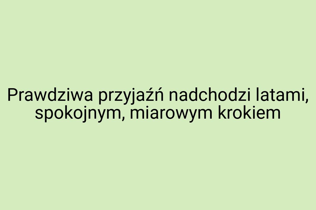 Prawdziwa przyjaźń nadchodzi latami, spokojnym, miarowym