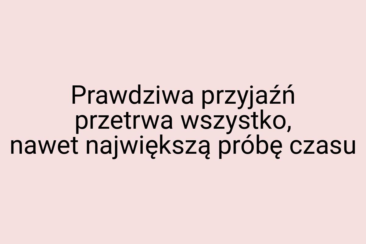 Prawdziwa przyjaźń przetrwa wszystko, nawet największą