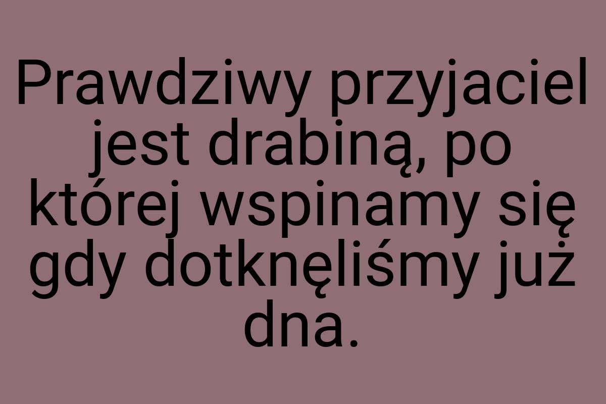 Prawdziwy przyjaciel jest drabiną, po której wspinamy się