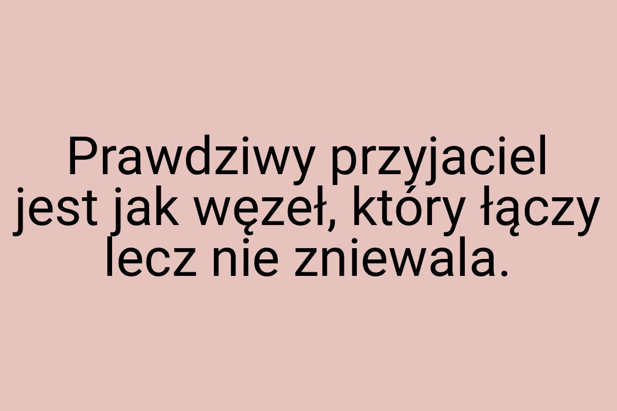 Prawdziwy przyjaciel jest jak węzeł, który łączy lecz nie