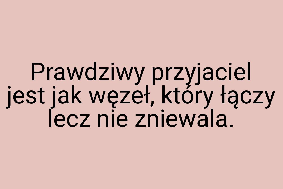 Prawdziwy przyjaciel jest jak węzeł, który łączy lecz nie