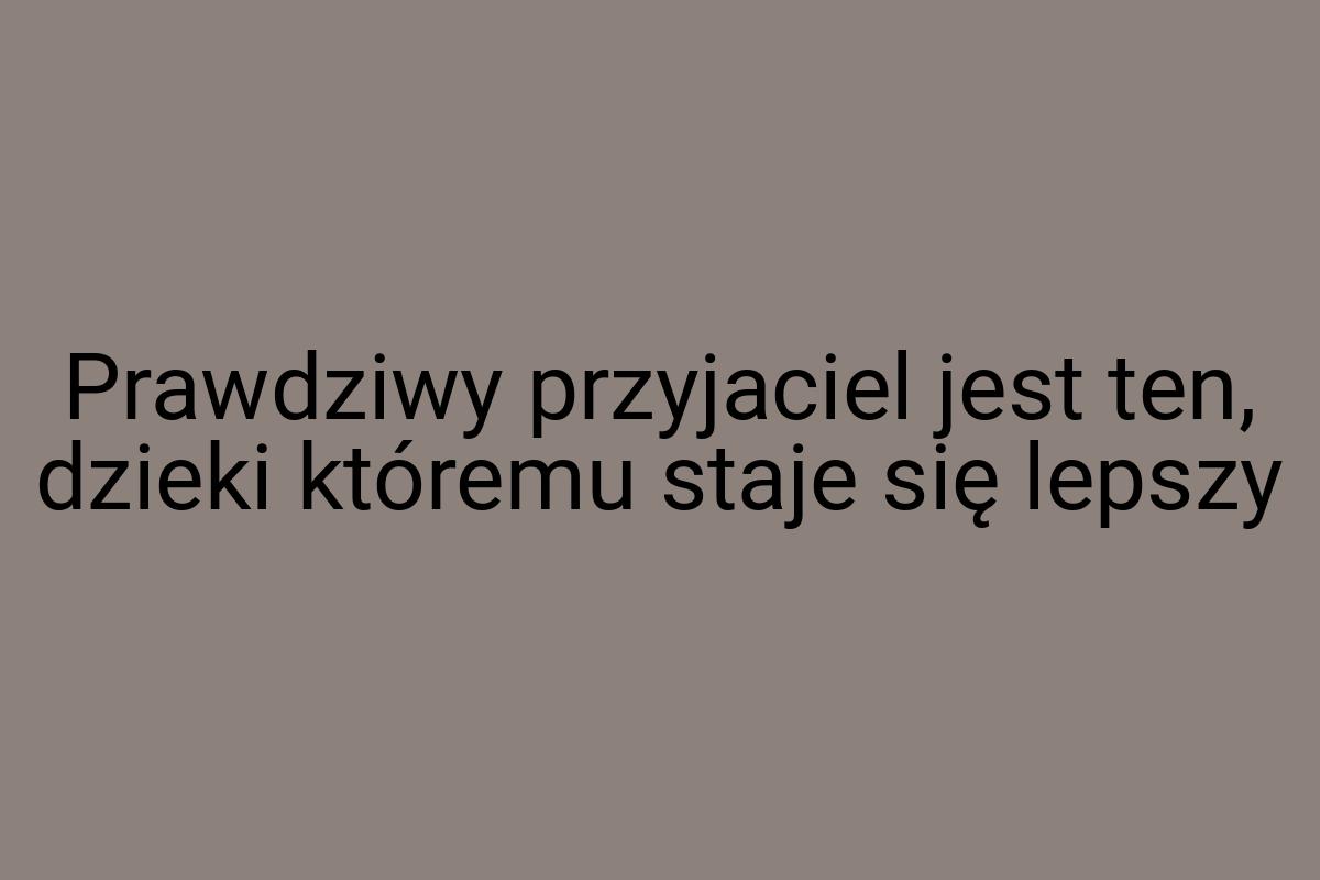 Prawdziwy przyjaciel jest ten, dzieki któremu staje się