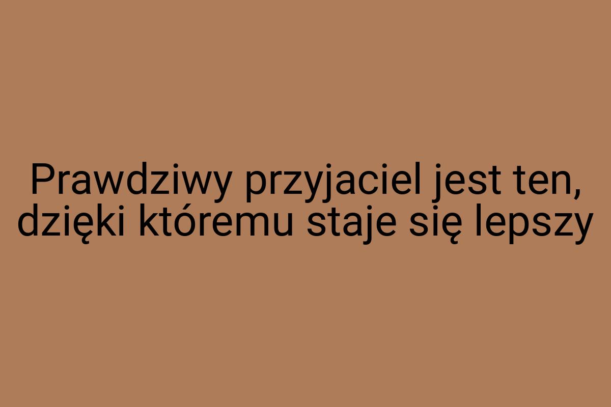 Prawdziwy przyjaciel jest ten, dzięki któremu staje się