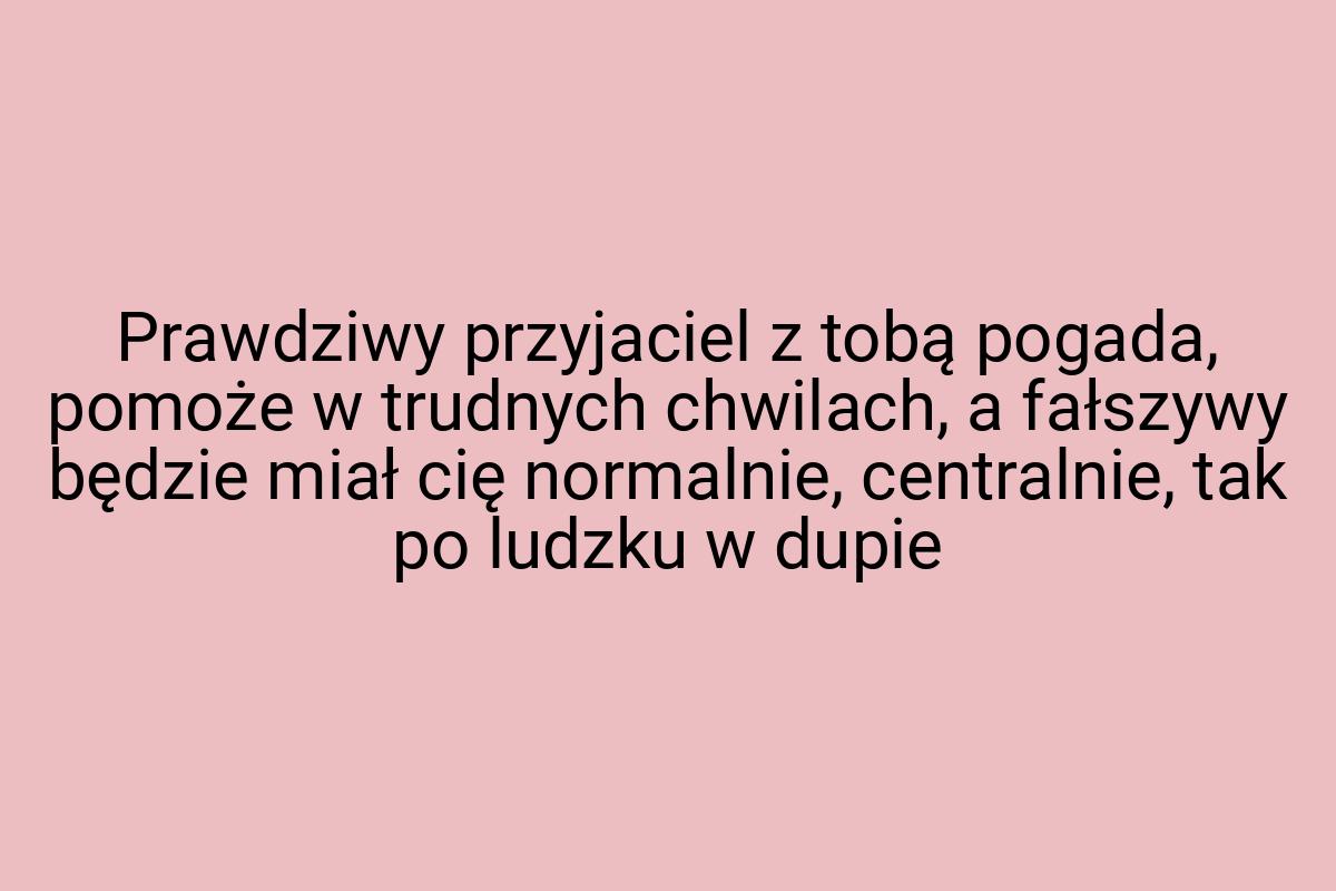 Prawdziwy przyjaciel z tobą pogada, pomoże w trudnych