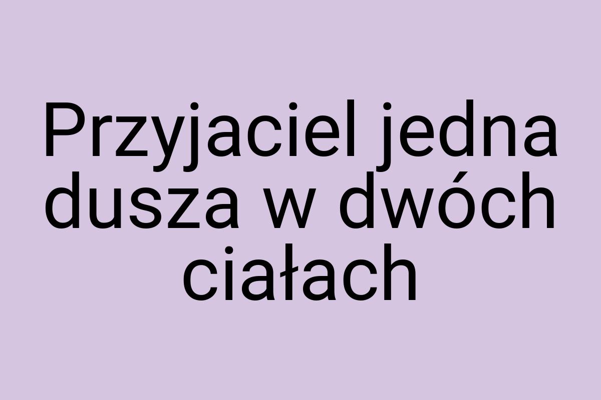 Przyjaciel jedna dusza w dwóch ciałach