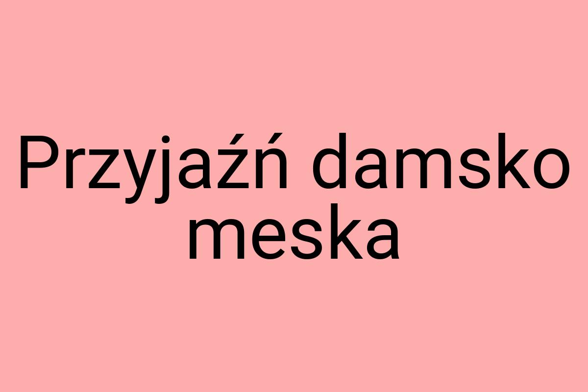 Przyjaźń damsko meska