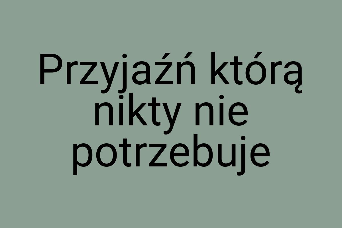 Przyjaźń którą nikty nie potrzebuje