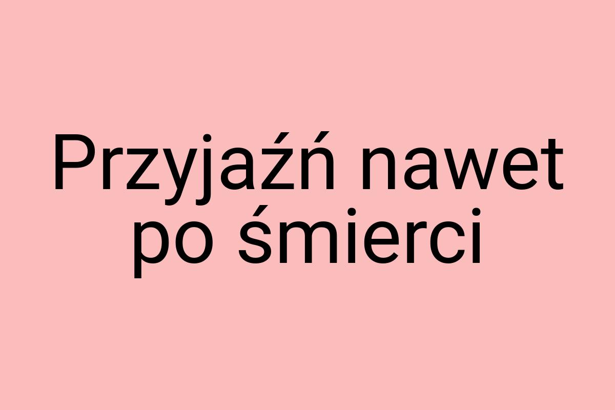 Przyjaźń nawet po śmierci