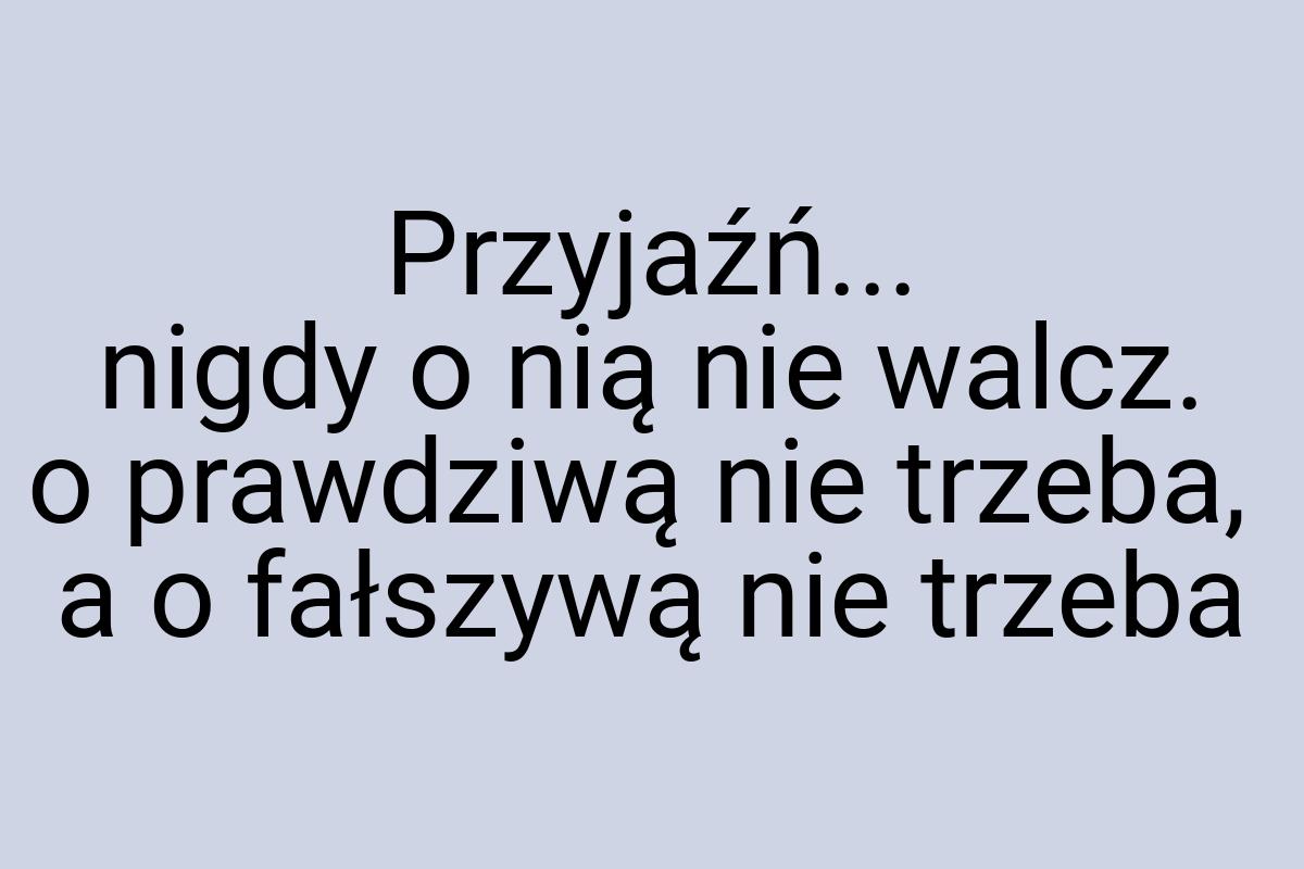 Przyjaźń... nigdy o nią nie walcz. o prawdziwą nie trzeba