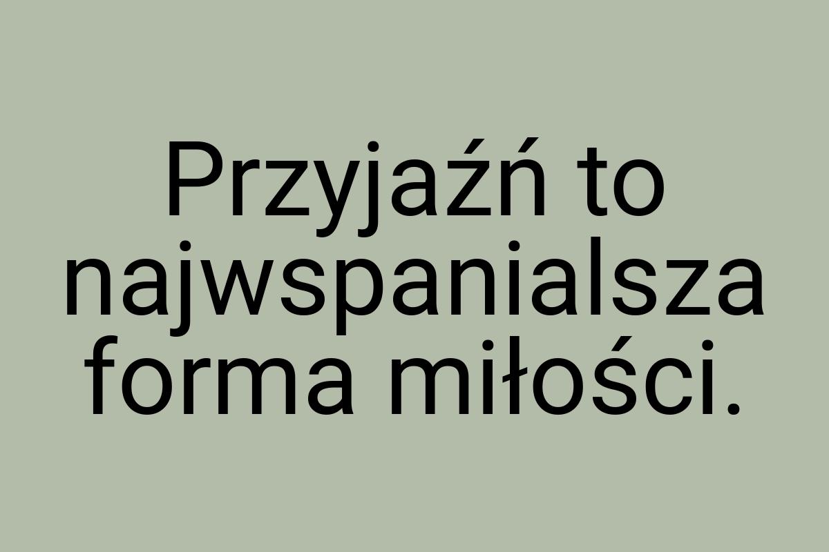 Przyjaźń to najwspanialsza forma miłości