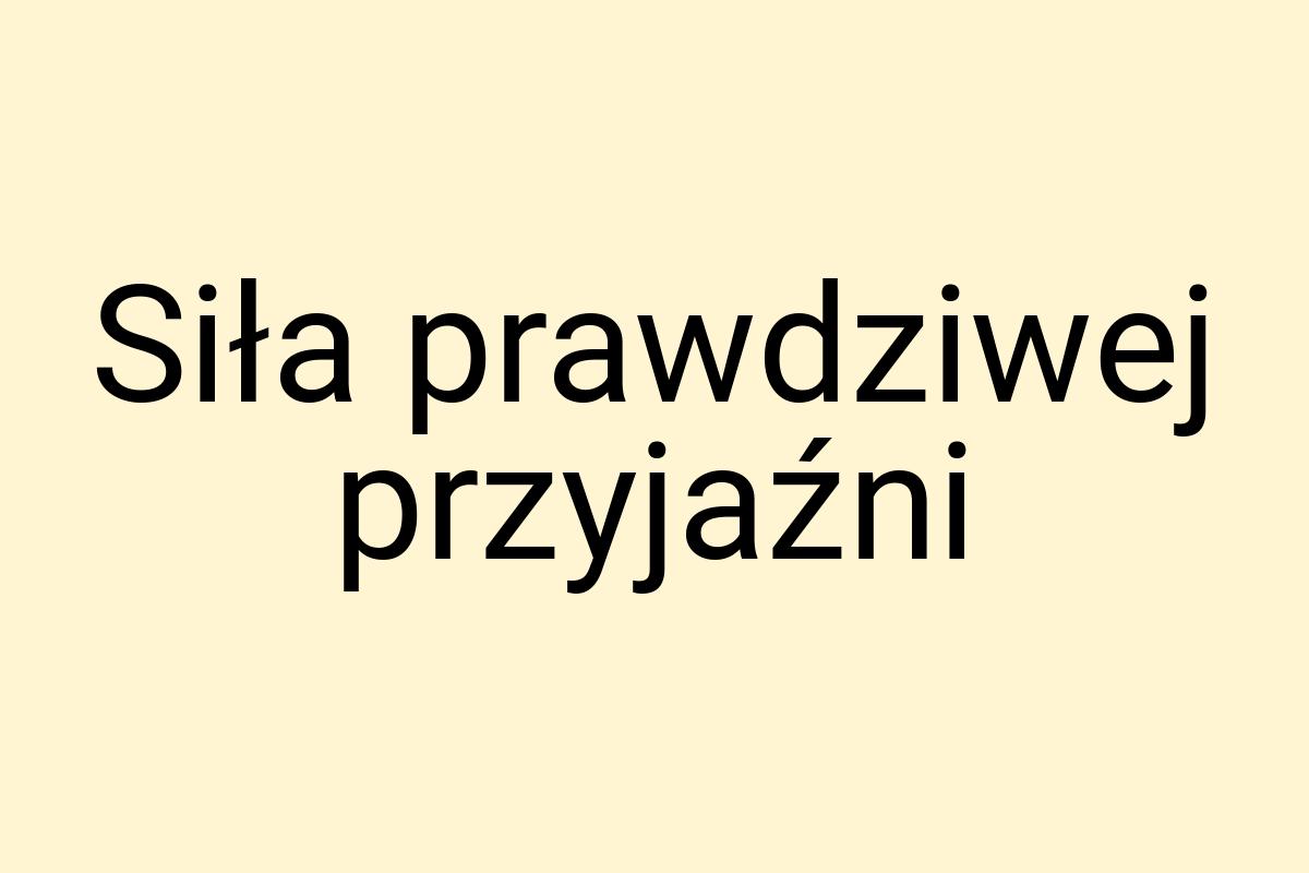 Siła prawdziwej przyjaźni