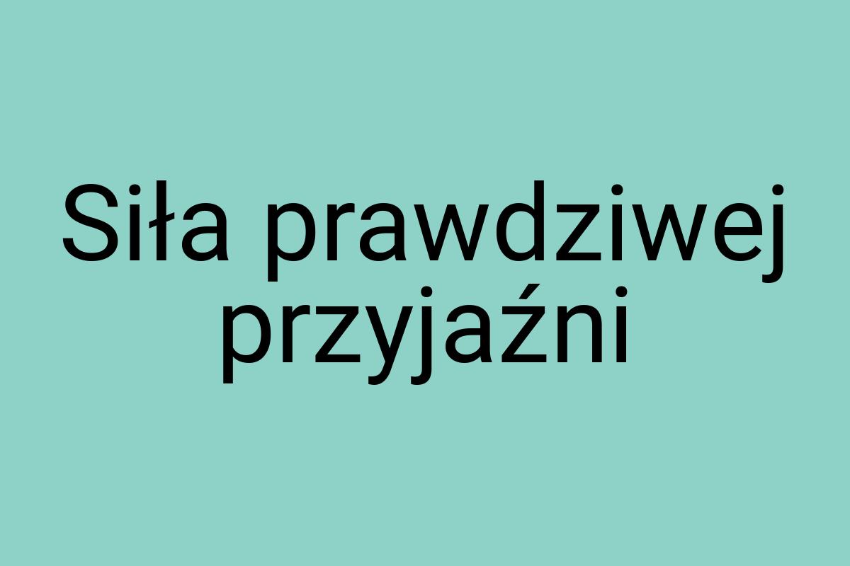 Siła prawdziwej przyjaźni