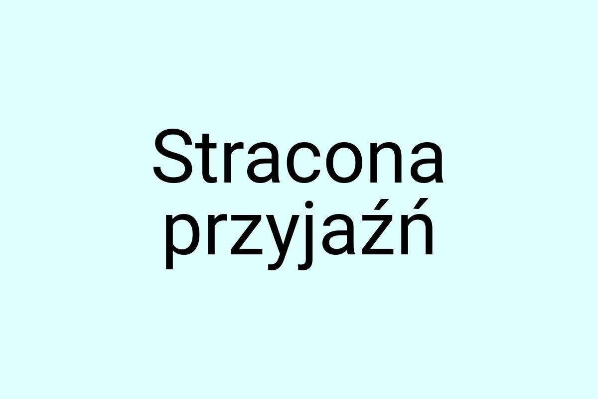 Stracona przyjaźń