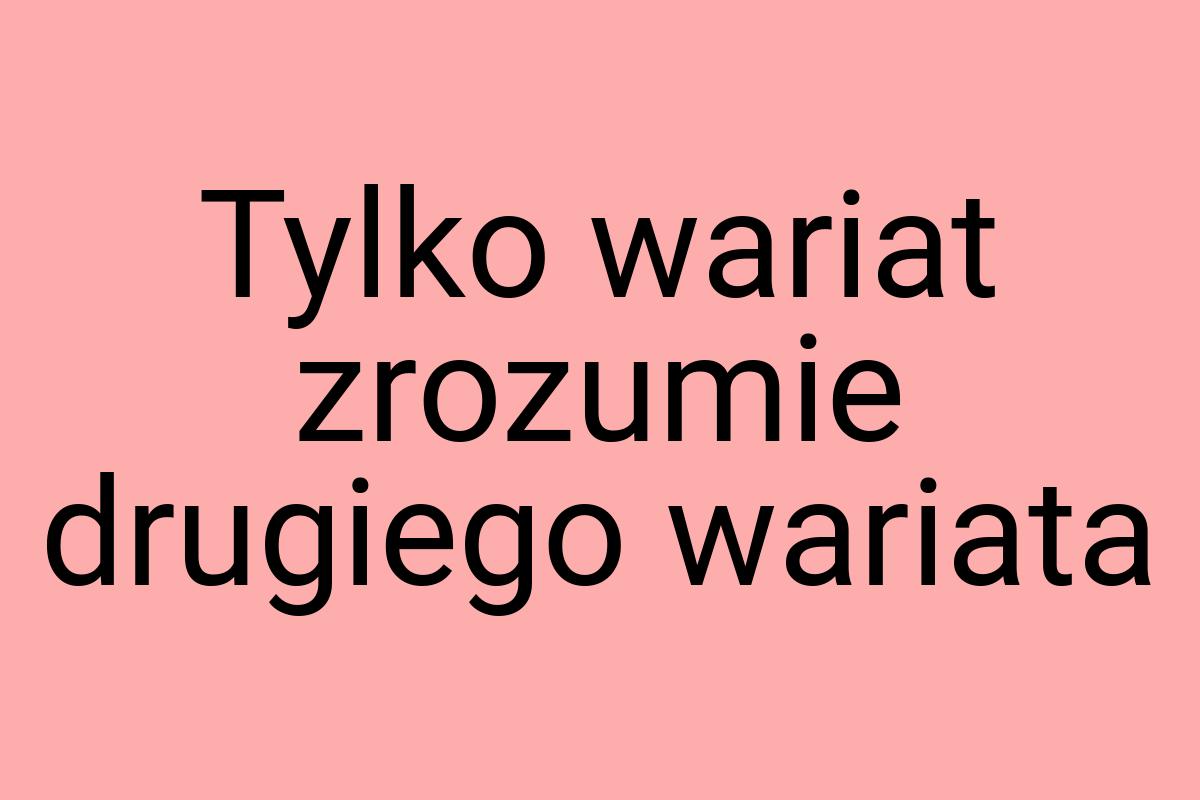 Tylko wariat zrozumie drugiego wariata